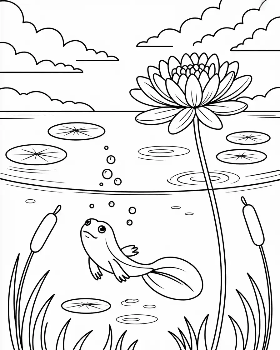Frog Coloring Pages 33 tadpole coloring page for kids