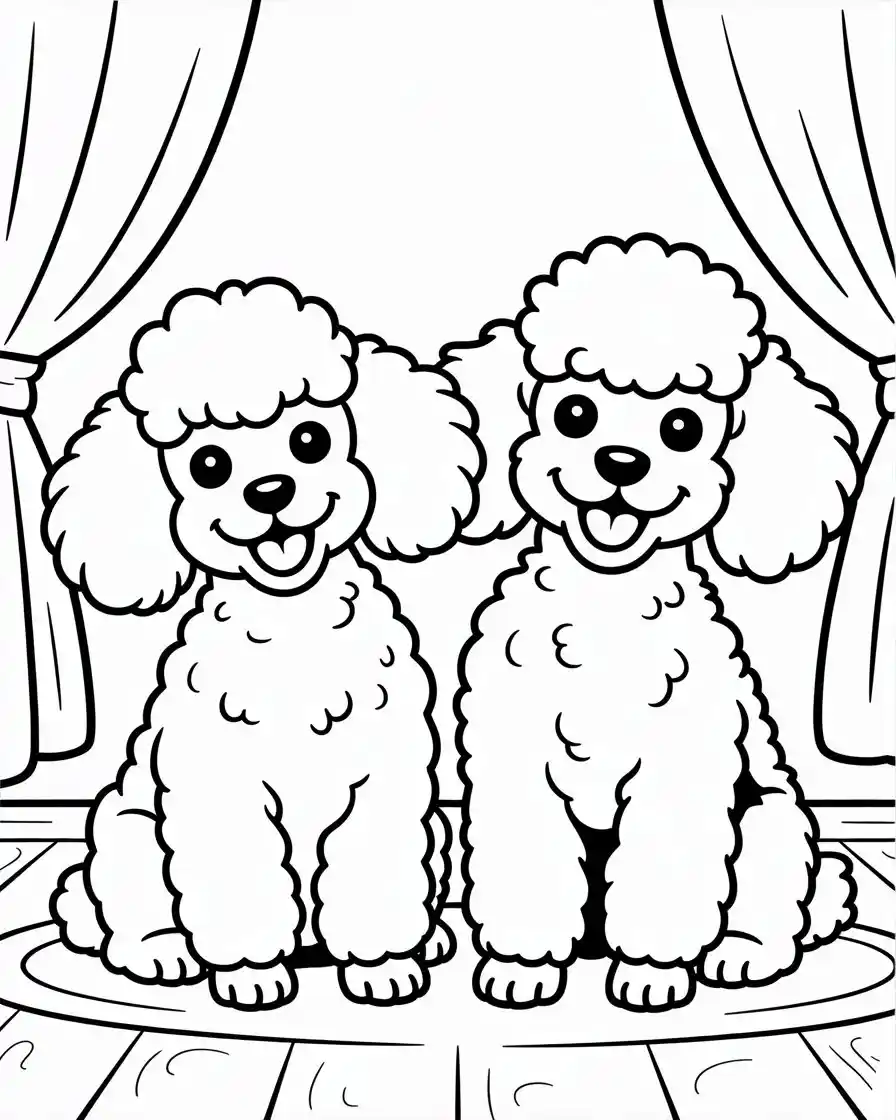 Dog Coloring Pages 72 two miniature poodles smiling