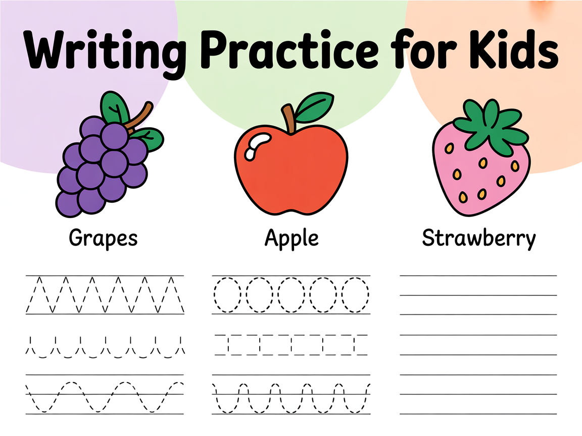 Printable Templates 5 writing practice for kids