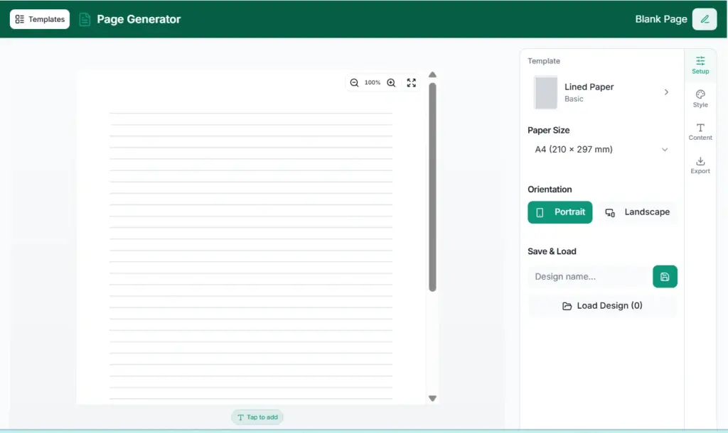 Page Generator 1 printable page generator